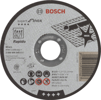 New Genuine Bosch 2608600545 Expert for Inox Rapido Cutting Disc For small