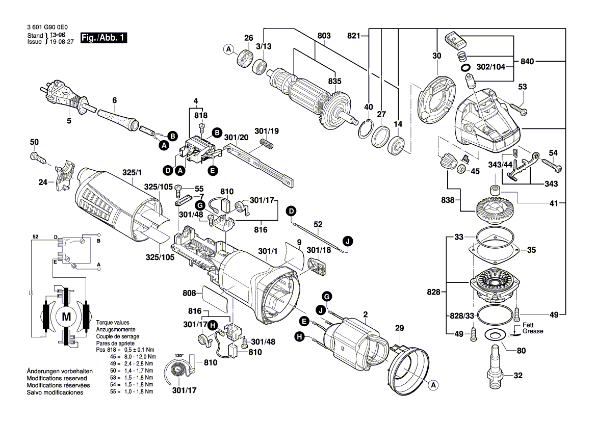 Nieuwe echte Bosch 1604460230 voedingssnoer