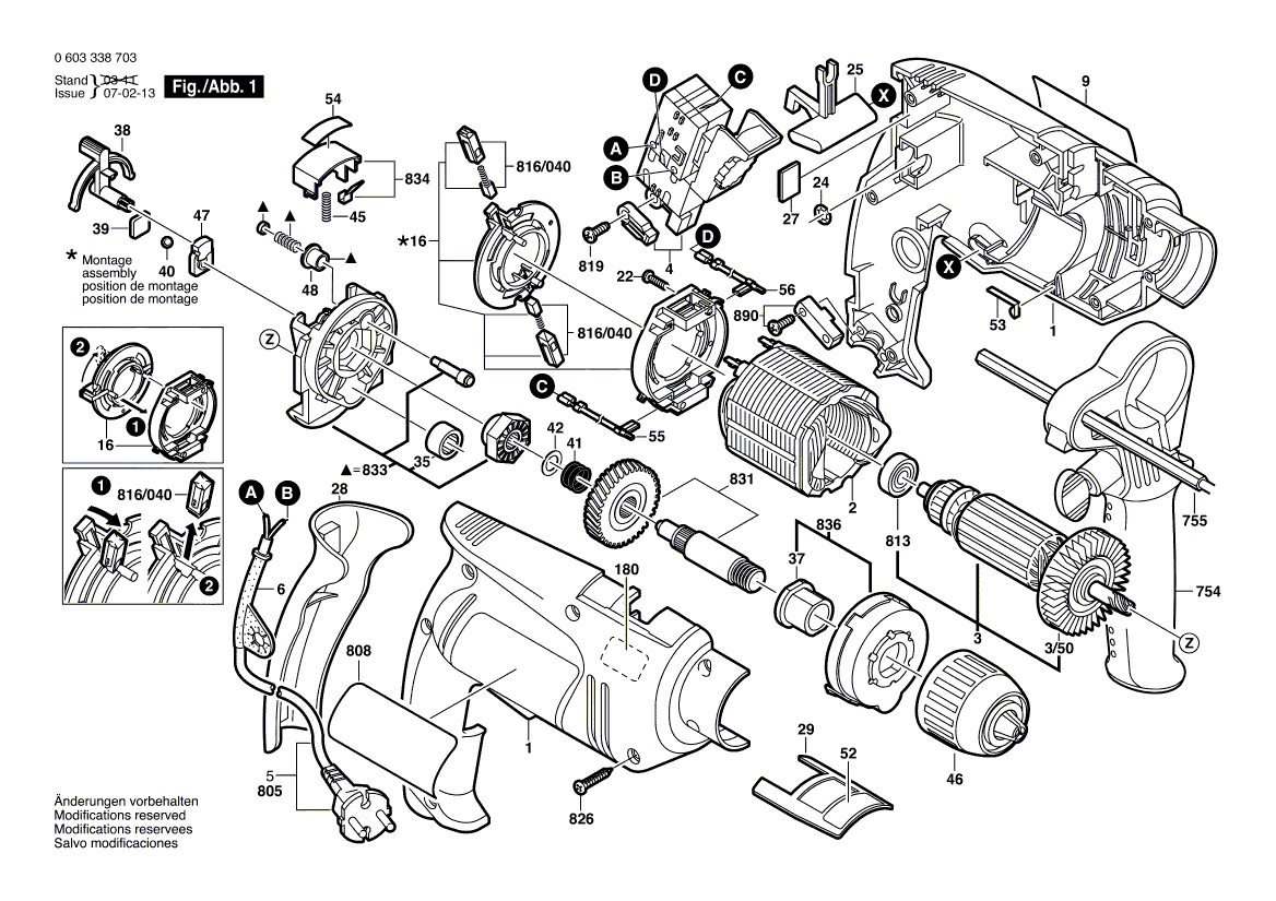 Nouveau véritable Bosch 2608572121 Chuck sans clé