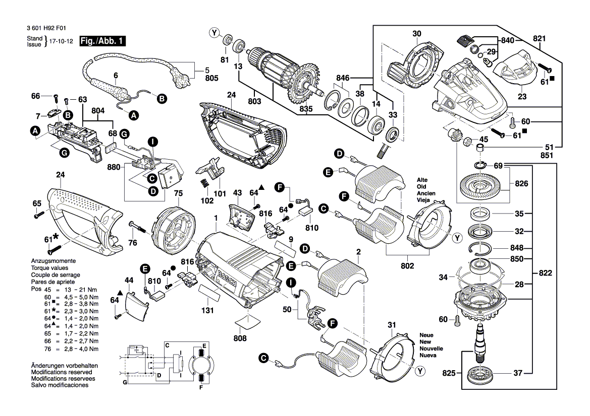 Nouvelle véritable poignée Bosch 160513219J