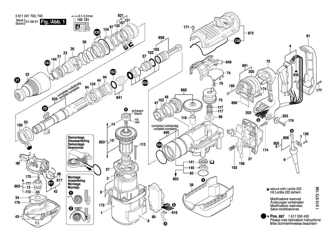 Neue echte Bosch 1617000840 Impact Mechanismus Wohnungsbau