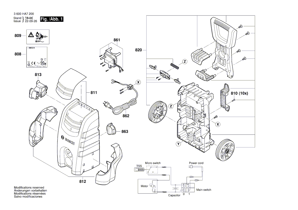 Новый подлинный Bosch F016F04457 Мотор