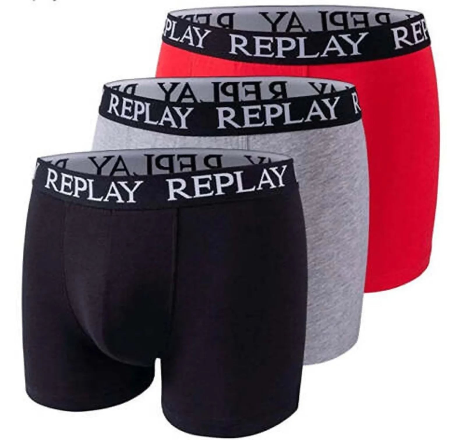 Replay Mens Trunks Boxer Shorts 3 Pack sous-vêtements Coton M-XL élastique